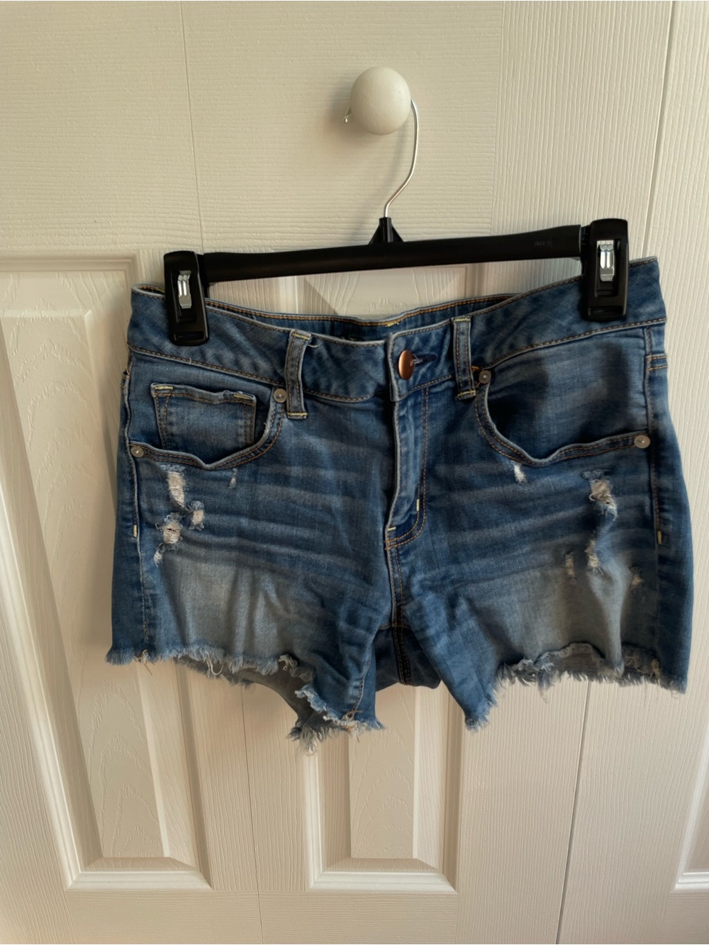 American Eagle Outfitters Distressed Blue Denim Cutoff Shorts